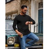 COOFANDY Men’s T Shirts Long Sleeve Cotton Blend T-Shirts Casual Crew Neck Soft Basic Tee Shirts(Black)