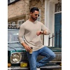 COOFANDY Men’s T Shirts Long Sleeve Cotton Blend T-Shirts Casual Crew Neck Soft Basic Tee Shirts(Black/Blue Violet/Light Khaki 3 Pack)