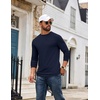COOFANDY Men’s T Shirts Long Sleeve Cotton Blend T-Shirts Casual Crew Neck Soft Basic Tee Shirts(Blue Violet)