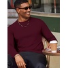 COOFANDY Men’s T Shirts Long Sleeve Cotton Blend T-Shirts Casual Crew Neck Soft Basic Tee Shirts(Burgundy)