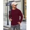 COOFANDY Men’s T Shirts Long Sleeve Cotton Blend T-Shirts Casual Crew Neck Soft Basic Tee Shirts(Burgundy)