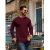 COOFANDY Men’s T Shirts Long Sleeve Cotton Blend T-Shirts Casual Crew Neck Soft Basic Tee Shirts(Burgundy)