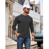 COOFANDY Men’s T Shirts Long Sleeve Cotton Blend T-Shirts Casual Crew Neck Soft Basic Tee Shirts(Dark Grey)