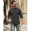 COOFANDY Men’s T Shirts Long Sleeve Cotton Blend T-Shirts Casual Crew Neck Soft Basic Tee Shirts(Dark Grey)