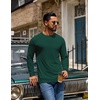 COOFANDY Men’s T Shirts Long Sleeve Cotton Blend T-Shirts Casual Crew Neck Soft Basic Tee Shirts(Lake Green)