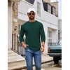 COOFANDY Men’s T Shirts Long Sleeve Cotton Blend T-Shirts Casual Crew Neck Soft Basic Tee Shirts(Lake Green)