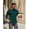 COOFANDY Men’s T Shirts Long Sleeve Cotton Blend T-Shirts Casual Crew Neck Soft Basic Tee Shirts(Lake Green)