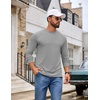 COOFANDY Men’s T Shirts Long Sleeve Cotton Blend T-Shirts Casual Crew Neck Soft Basic Tee Shirts(Light Gray)