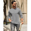 COOFANDY Men’s T Shirts Long Sleeve Cotton Blend T-Shirts Casual Crew Neck Soft Basic Tee Shirts(Light Gray)