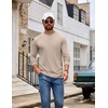 COOFANDY Men’s T Shirts Long Sleeve Cotton Blend T-Shirts Casual Crew Neck Soft Basic Tee Shirts(Light Khaki)