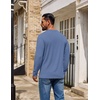 COOFANDY Men’s T Shirts Long Sleeve Cotton Blend T-Shirts Casual Crew Neck Soft Basic Tee Shirts(Navy)