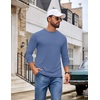 COOFANDY Men’s T Shirts Long Sleeve Cotton Blend T-Shirts Casual Crew Neck Soft Basic Tee Shirts(Navy)