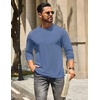 COOFANDY Men’s T Shirts Long Sleeve Cotton Blend T-Shirts Casual Crew Neck Soft Basic Tee Shirts(Navy)