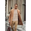 COOFANDY Mens Turtleneck Sweater Mock Neck Knitted Ribbed Pullover Sweater(Beige)