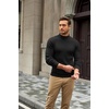 COOFANDY Mens Turtleneck Sweater Mock Neck Knitted Ribbed Pullover Sweater(Black)