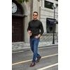 COOFANDY Mens Turtleneck Sweater Mock Neck Knitted Ribbed Pullover Sweater(Black)