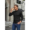 COOFANDY Mens Turtleneck Sweater Mock Neck Knitted Ribbed Pullover Sweater(Black)