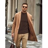 COOFANDY Mens Turtleneck Sweater Mock Neck Knitted Ribbed Pullover Sweater(Brown)