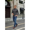 COOFANDY Mens Turtleneck Sweater Mock Neck Knitted Ribbed Pullover Sweater(Dark Grey)