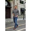 COOFANDY Mens Turtleneck Sweater Mock Neck Knitted Ribbed Pullover Sweater(Grey)
