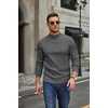COOFANDY Mens Turtleneck Sweater Mock Neck Knitted Ribbed Pullover Sweater(Grey)