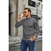 COOFANDY Mens Turtleneck Sweater Mock Neck Knitted Ribbed Pullover Sweater(Grey)