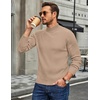 COOFANDY Mens Turtleneck Sweater Mock Neck Knitted Ribbed Pullover Sweater(Khaki)
