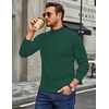 COOFANDY Mens Turtleneck Sweater Mock Neck Knitted Ribbed Pullover Sweater(Lake Green)