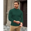 COOFANDY Mens Turtleneck Sweater Mock Neck Knitted Ribbed Pullover Sweater(Lake Green)