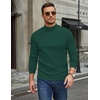 COOFANDY Mens Turtleneck Sweater Mock Neck Knitted Ribbed Pullover Sweater(Lake Green)