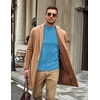 COOFANDY Mens Turtleneck Sweater Mock Neck Knitted Ribbed Pullover Sweater(Sea Blue)