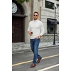 COOFANDY Mens Turtleneck Sweater Mock Neck Knitted Ribbed Pullover Sweater(White)