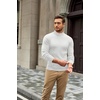 COOFANDY Mens Turtleneck Sweater Mock Neck Knitted Ribbed Pullover Sweater(White)