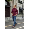 COOFANDY Mens Turtleneck Sweater Mock Neck Knitted Ribbed Pullover Sweater(Wine Red)