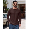 COOFANDY Mens Waffle Long Sleeve Shirt Crew Neck T-Shirts Cotton Tee Shirts(Coffee)