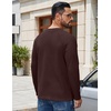 COOFANDY Mens Waffle Long Sleeve Shirt Crew Neck T-Shirts Cotton Tee Shirts(Coffee)