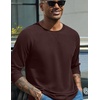 COOFANDY Mens Waffle Long Sleeve Shirt Crew Neck T-Shirts Cotton Tee Shirts(Coffee)
