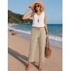 COOFANDY Womens Cotton Casual Pants Beach Capri Pants, S-XXL(Apricot)