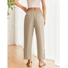 COOFANDY Womens Cotton Casual Pants Beach Capri Pants, S-XXL(Apricot)