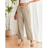 COOFANDY Womens Cotton Casual Pants Beach Capri Pants, S-XXL(Apricot)