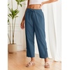 COOFANDY Womens Cotton Casual Pants Beach Capri Pants, S-XXL(Blue)