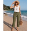 COOFANDY Womens Cotton Casual Pants Beach Capri Pants, S-XXL(Green)