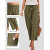 COOFANDY Womens Cotton Casual Pants Beach Capri Pants, S-XXL(Green)