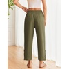 COOFANDY Womens Cotton Casual Pants Beach Capri Pants, S-XXL(Green)