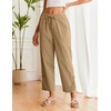 COOFANDY Womens Cotton Casual Pants Beach Capri Pants, S-XXL(Khaki)