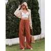 COOFANDY Womens Linen Pants Wide Leg Palazzo Flowy Elastic Waist Trousers(Baked Clay)