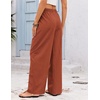 COOFANDY Womens Linen Pants Wide Leg Palazzo Flowy Elastic Waist Trousers(Baked Clay)