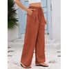COOFANDY Womens Linen Pants Wide Leg Palazzo Flowy Elastic Waist Trousers(Baked Clay)