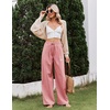 COOFANDY Womens Linen Pants Wide Leg Palazzo Flowy Elastic Waist Trousers(Misty Rose)