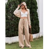 COOFANDY Womens Linen Pants Wide Leg Palazzo Flowy Elastic Waist Trousers(Moon Grey)
